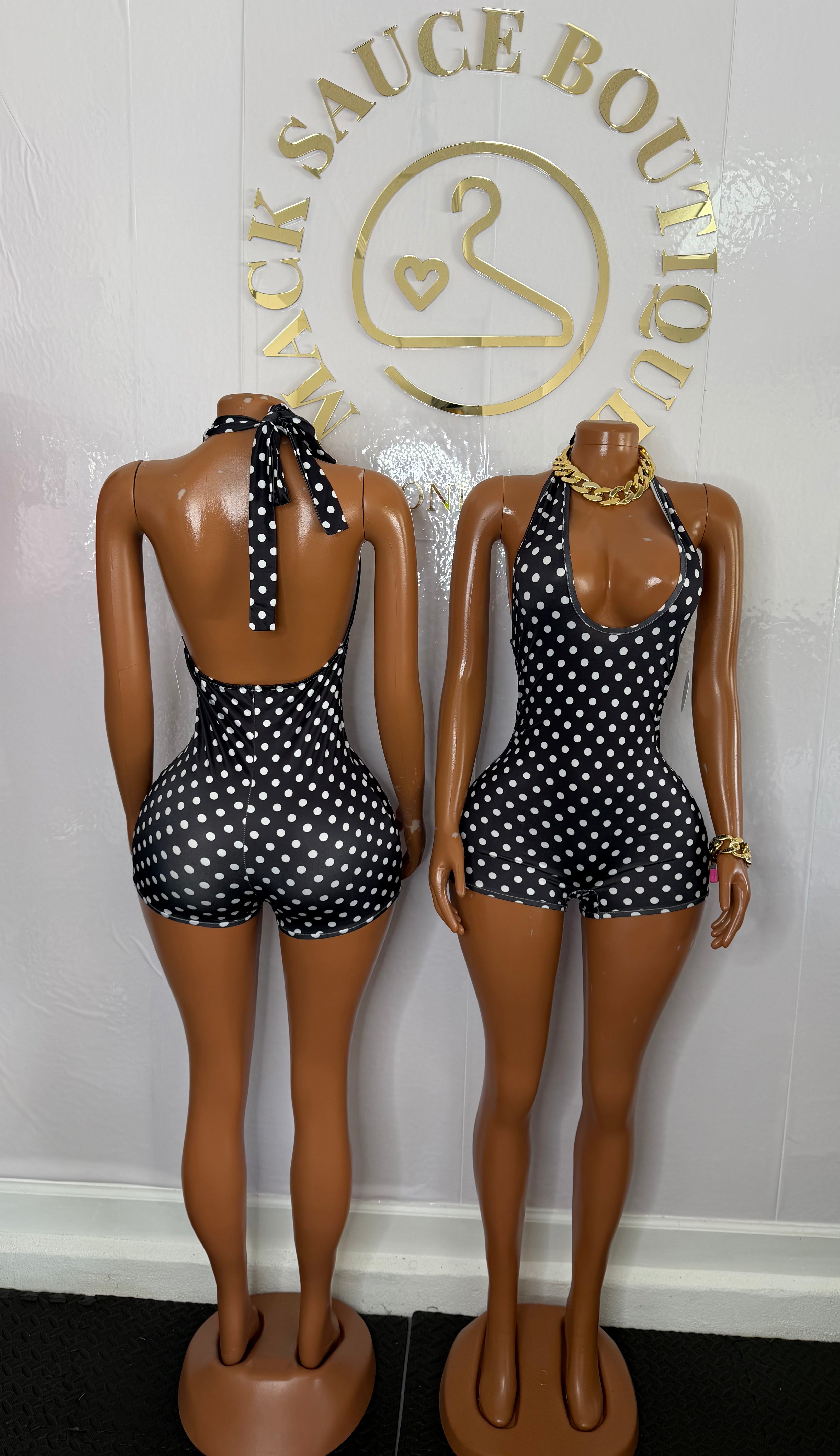 Midnight Muse Polka Romper